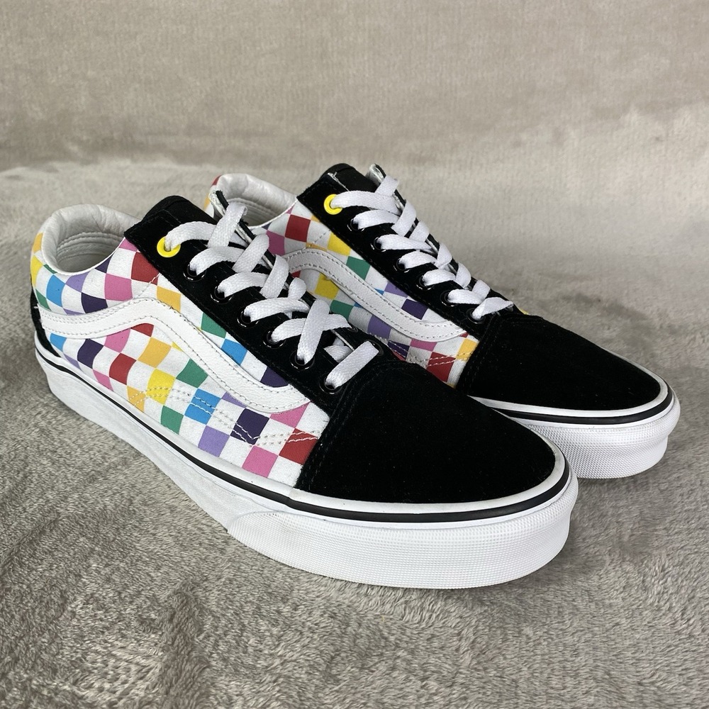 Vans Old Skool Checkerboard Shoes Men 5.5 Women 7 Multi Canvas NEW